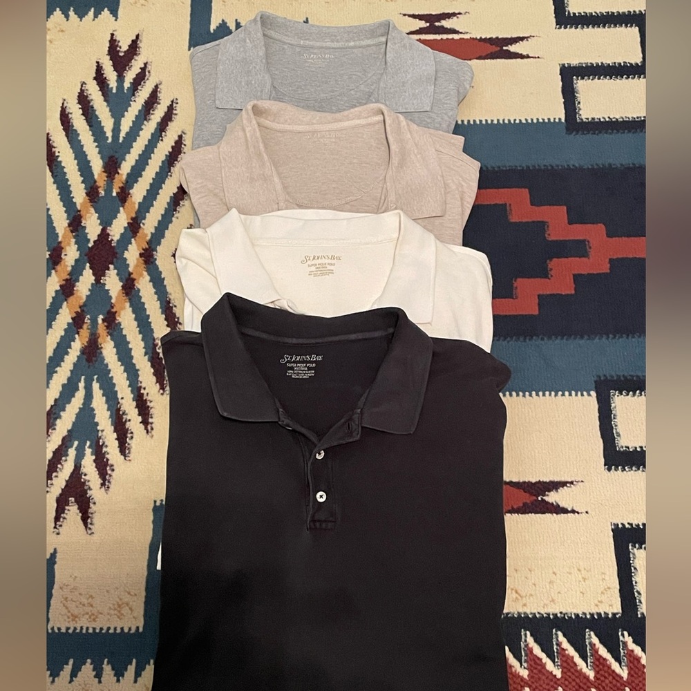 ST JOHN’S BAY POLOS SET OF 4 SIZE 3XLT